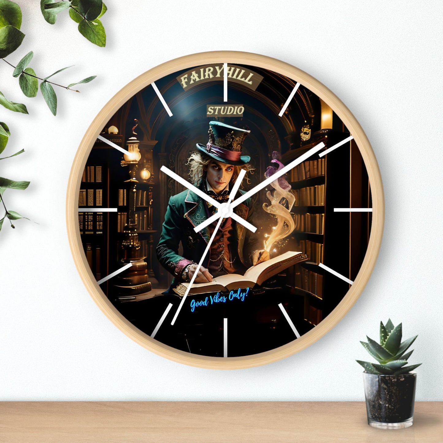 Fairy Hill Studio" Good Vibes Only" Wall Clock