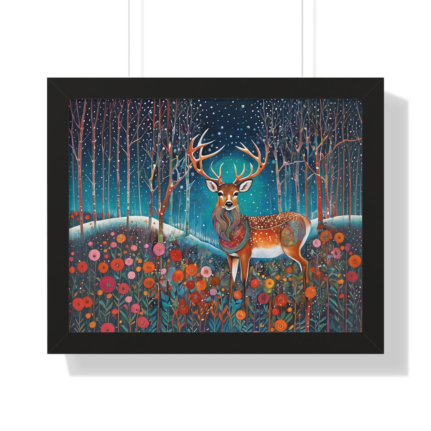 Framed Horizontal Magestic Deer  Poster Spiritual Rumi art Quote art by Fairyhill Studio