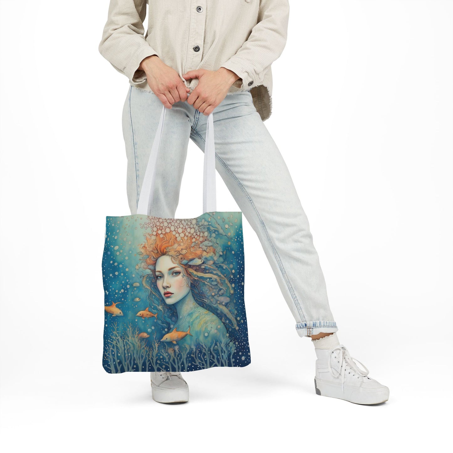 Colorful Ocean/fish-Inspired Canvas Tote Bag - Perfect for Beach Days, Eco-Friendly Shopping, and Summer Fun!