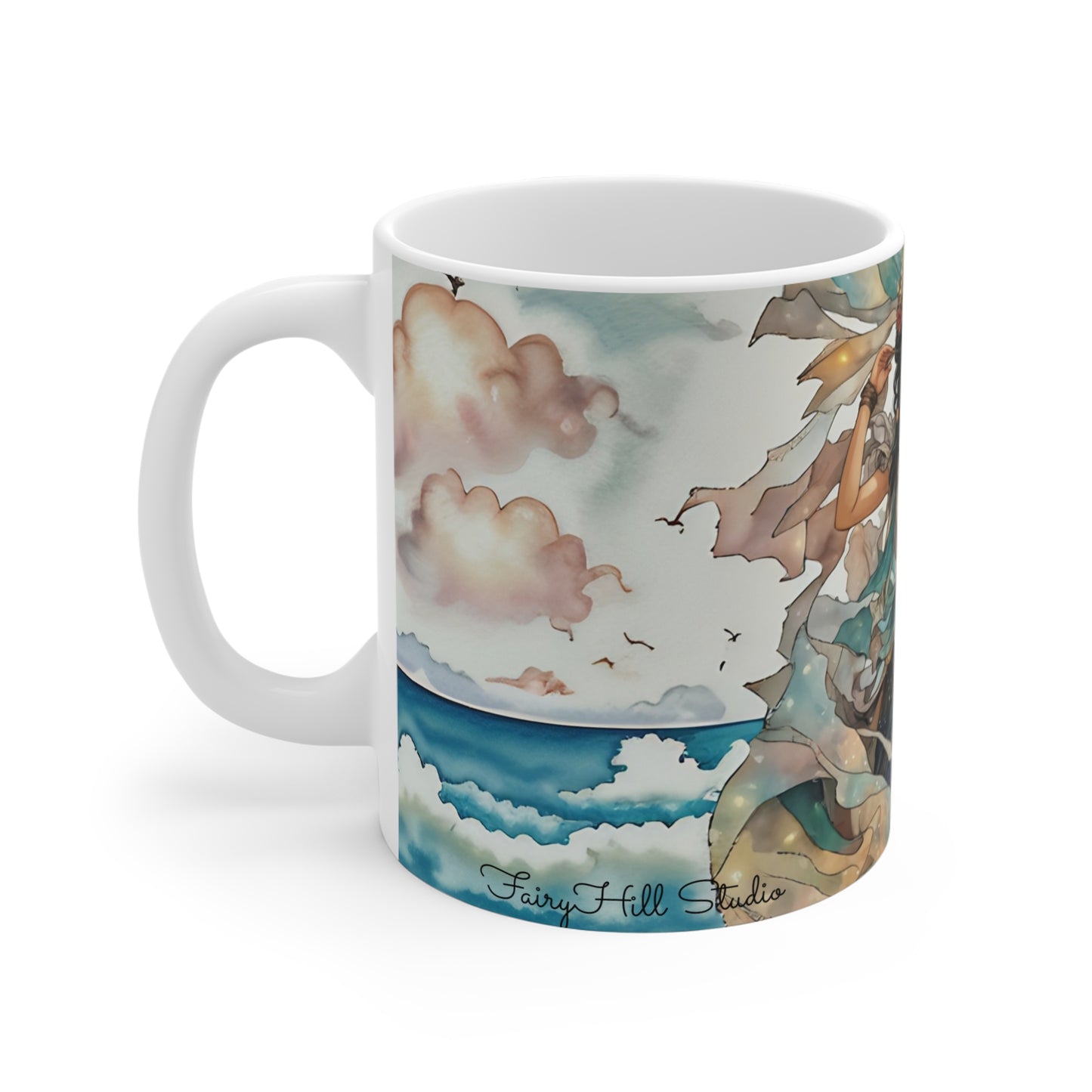 Elegant Floral Art Mug - 11oz Coffee Cup for Coffee Art Lovers