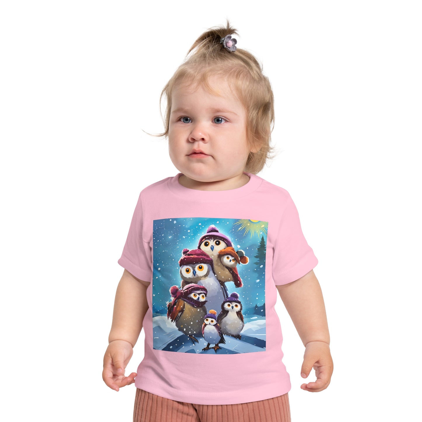 Winter Owls and Penguins Baby T-Shirt