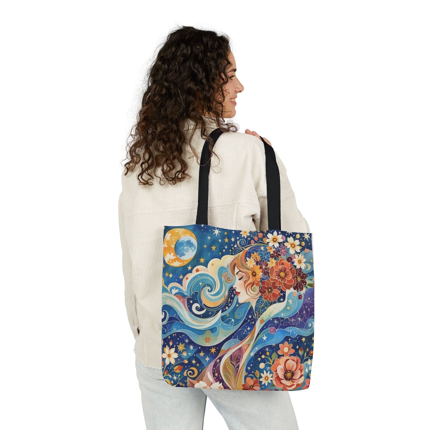 Colorful Galaxy-Inspired Canvas Tote Bag - Perfect for Beach Days, Eco-Friendly Shopping, and Summer Fun!