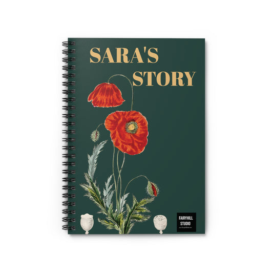 Personalized Red Poppies Spiral Notebook - Ruled Line