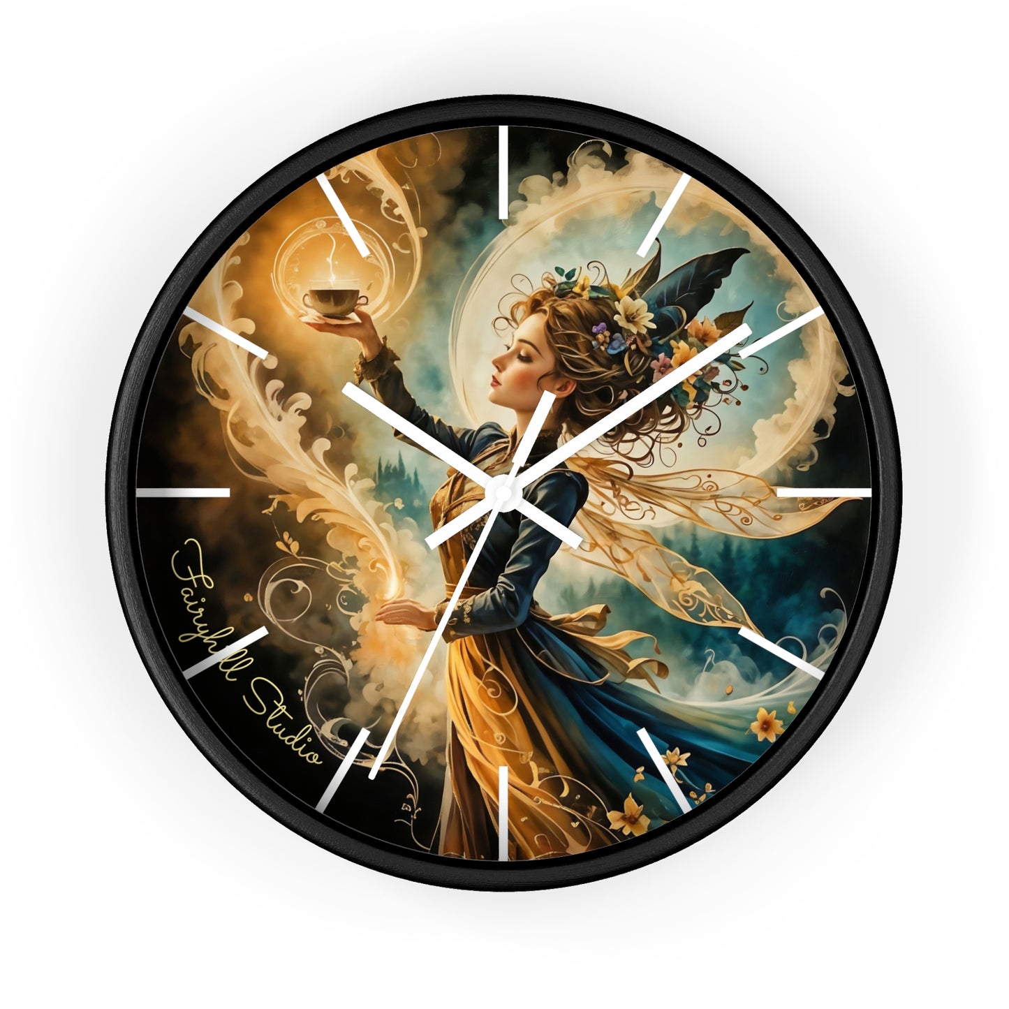 Artistic Fairy Wall Clock, Fantasy Home Decor, Unique Gift for Her, Enchanted Timepiece, Decorative Clock for Living Room