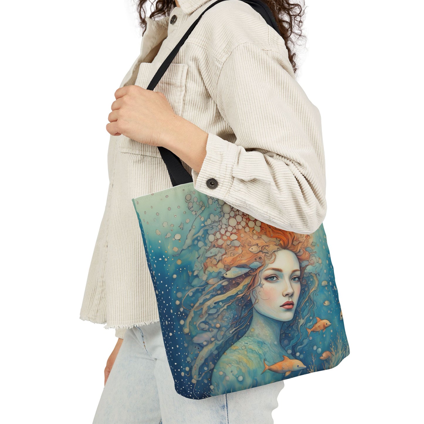 Colorful Ocean/fish-Inspired Canvas Tote Bag - Perfect for Beach Days, Eco-Friendly Shopping, and Summer Fun!