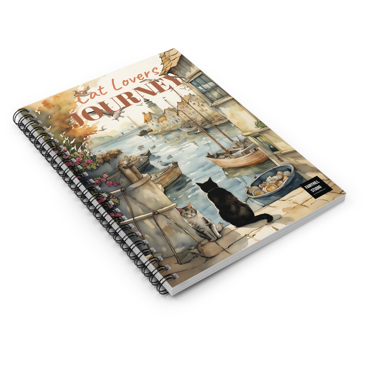 Harbour Cats Spiral Notebook /Fairyhill studio