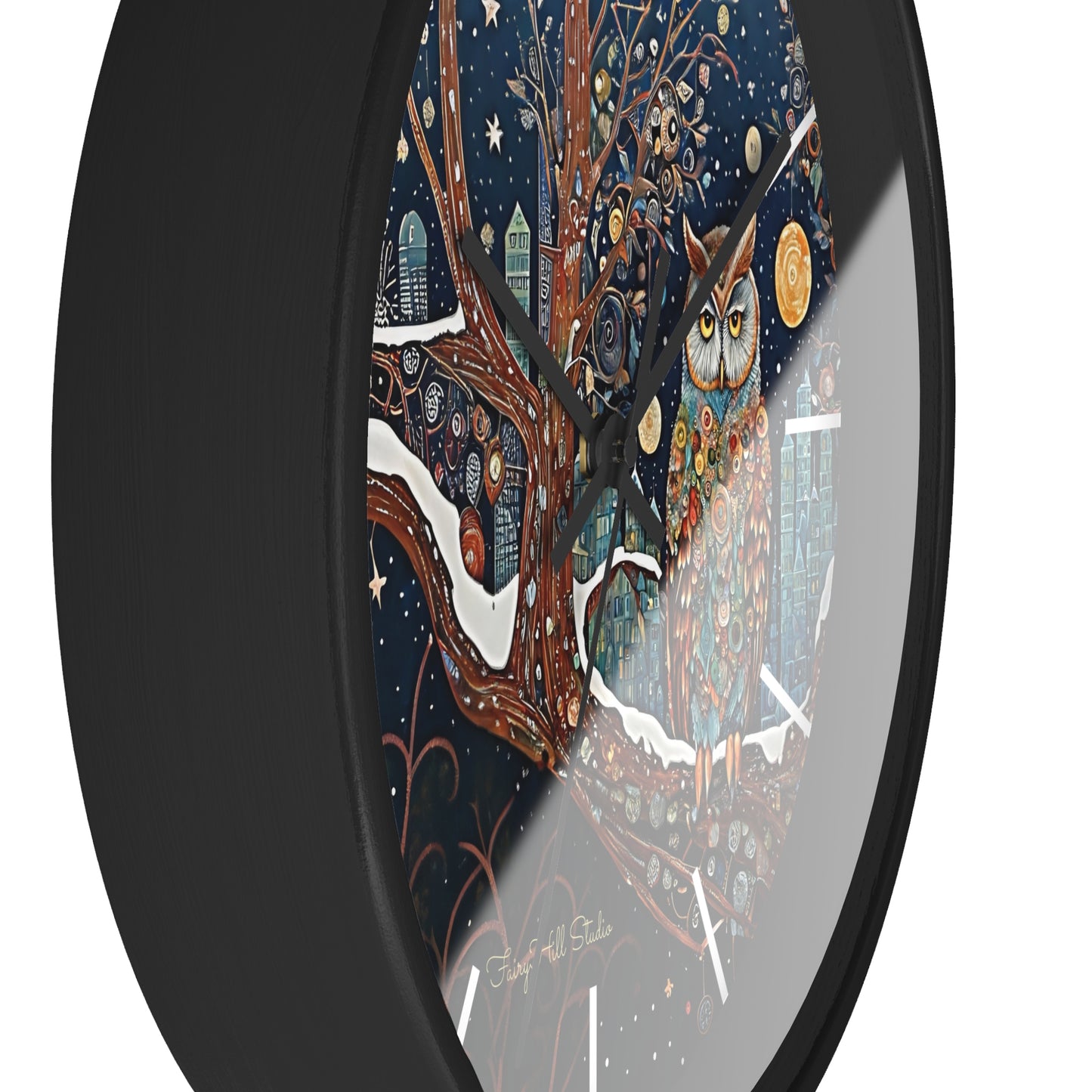 Enchanting Owl Wall Clock, Home Decor, Gift for Fantasy Lovers, Unique Gift, Fairy Tale Decor, Woodland Theme