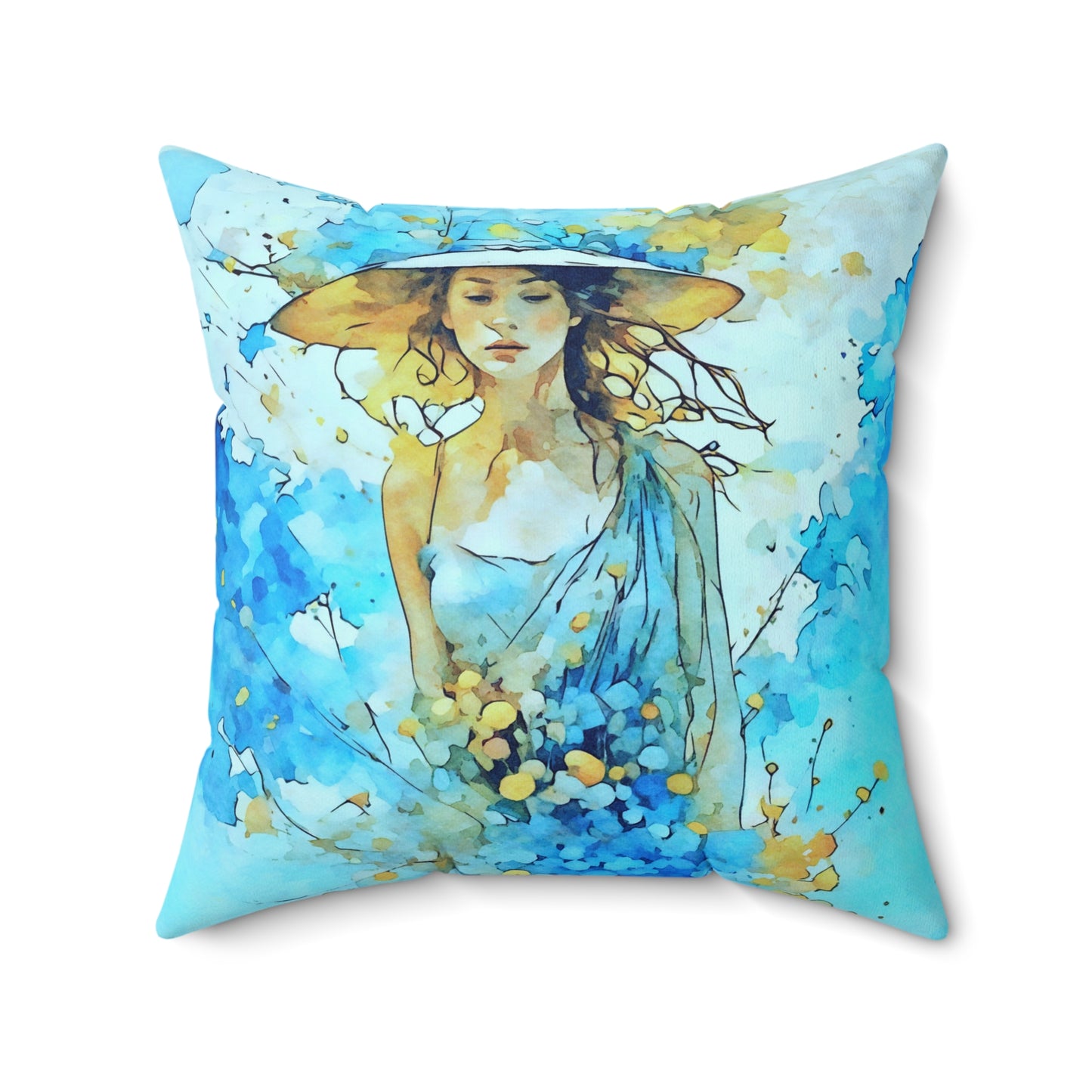 Pillow Cover Blue Dress Summer Art Home Decor