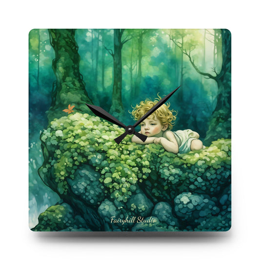 Cherub in the woods Wall clock  Gift   Acrylic Wall Clock