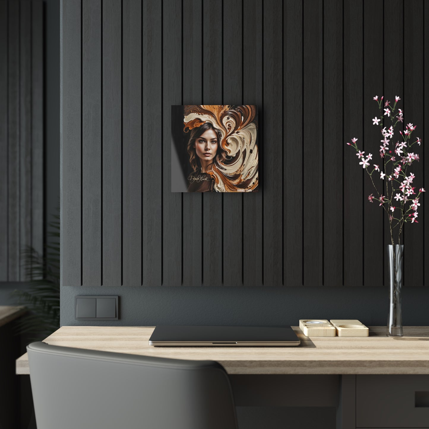 Acrylic Prints - Dark Roast Coffee Art with Inspirational Woman Design