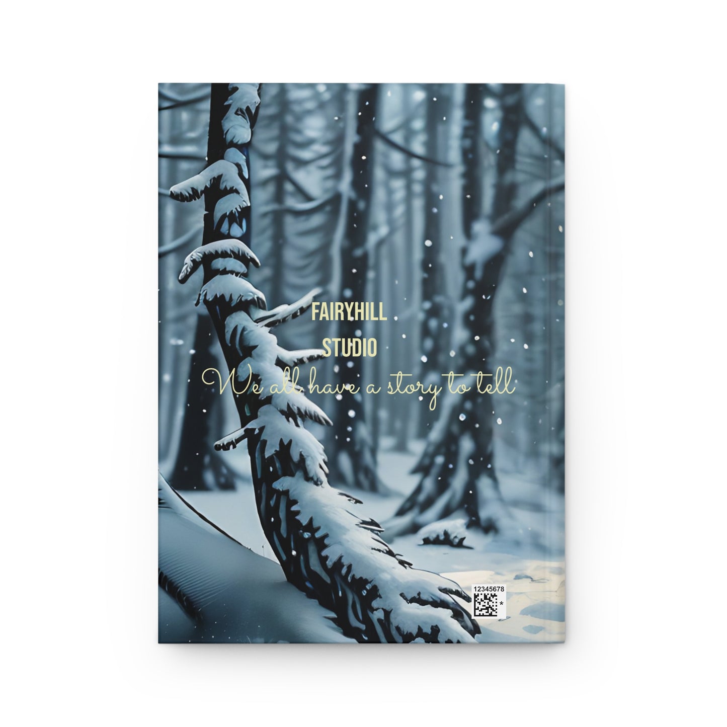 Hardcover Journal Matte - Cute Elf Fairy Art with Dragonfly Lantern in Winter Snow - Magical Holiday Design