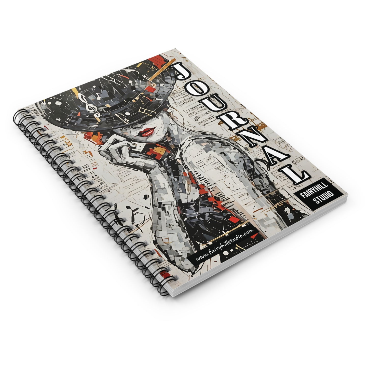 Spiral Notebook Pop Star with red phone Journal - Ruled Line