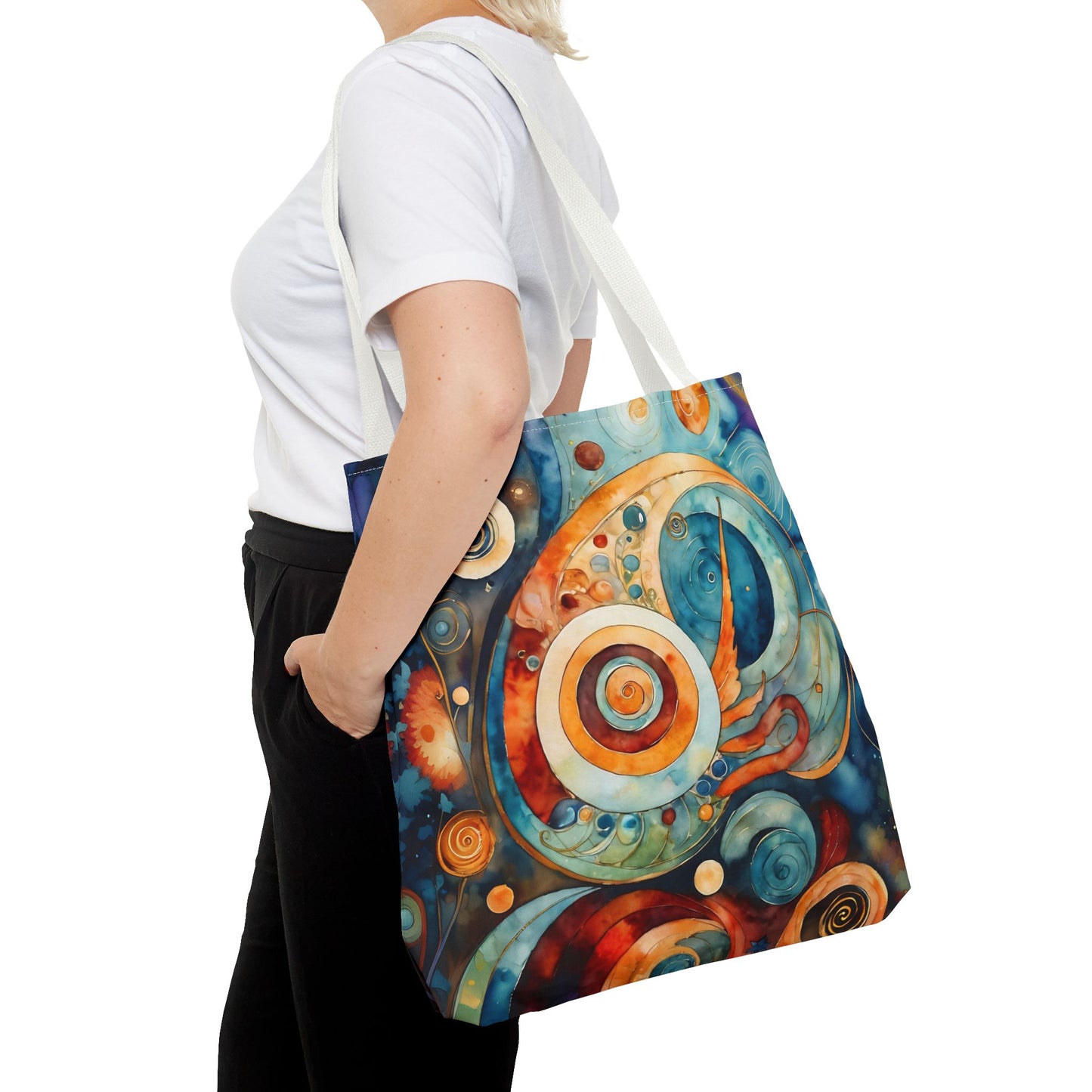 Colorful Circle Canvas Art Tote Bag