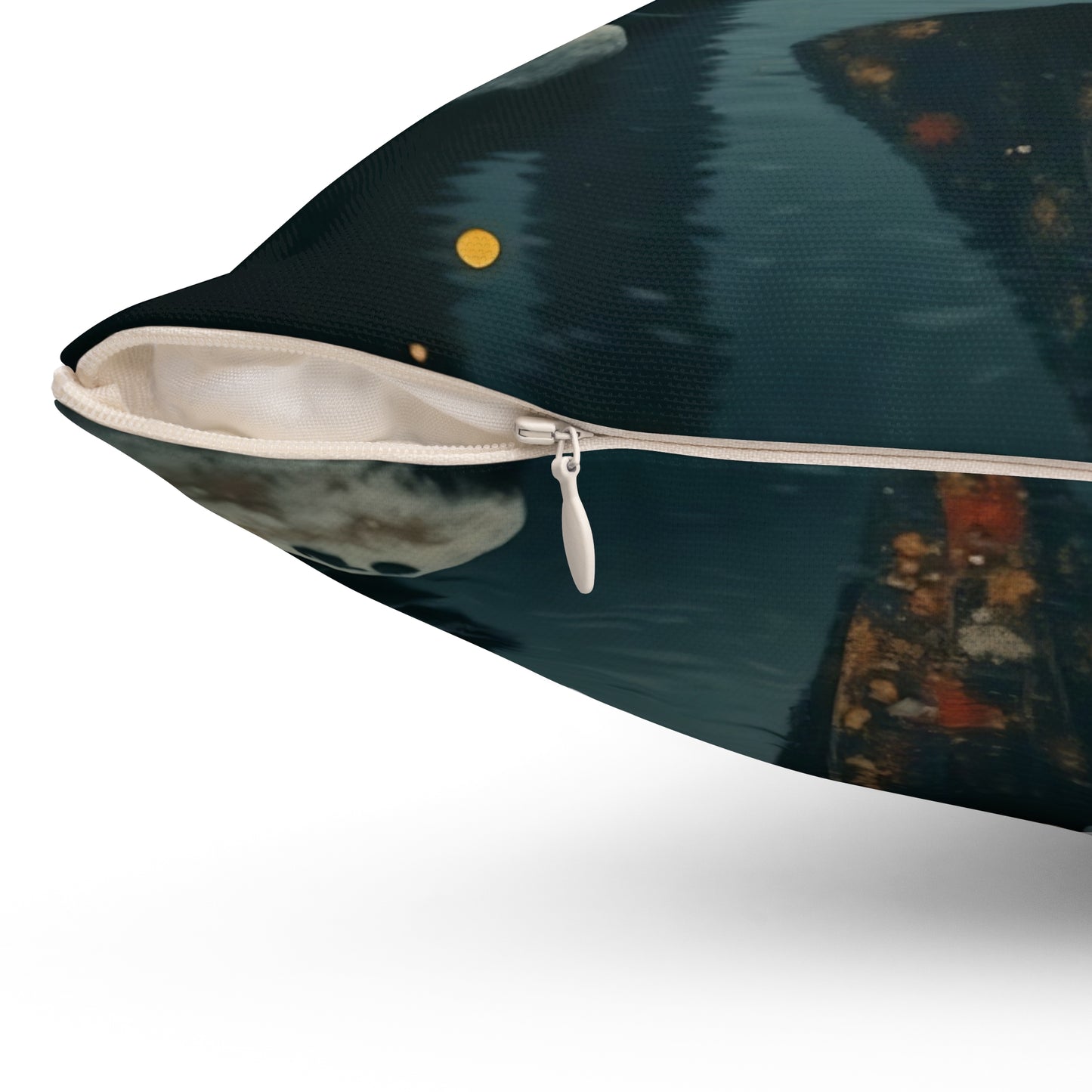 Yellow umbrella  Square Pillow - by Fairyhill Studio