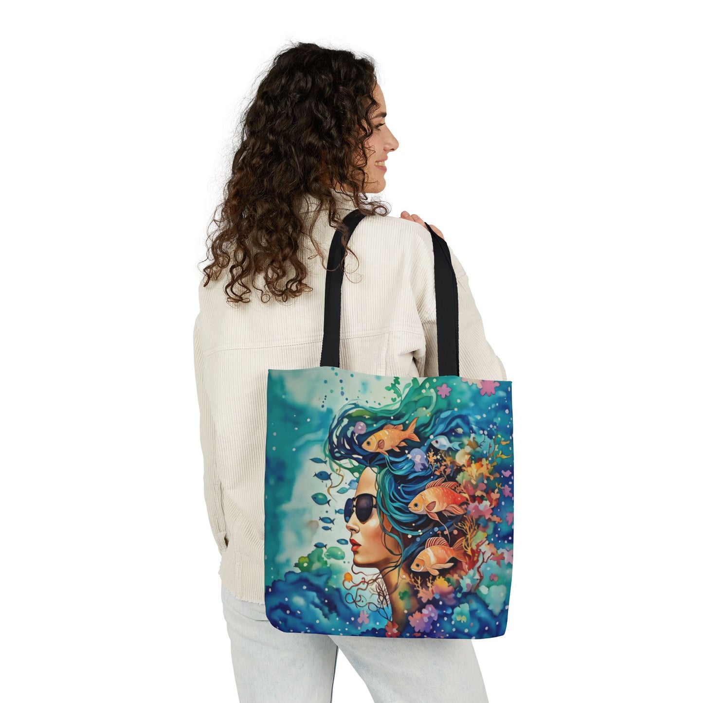 Colorful Ocean-Inspired Canvas Tote Bag - Perfect for Beach Days, Eco-Friendly Shopping, and Summer Fun!