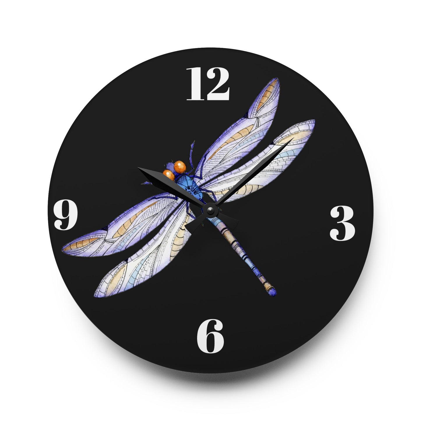 Acrylic Wall Clock Dragonfly Decor