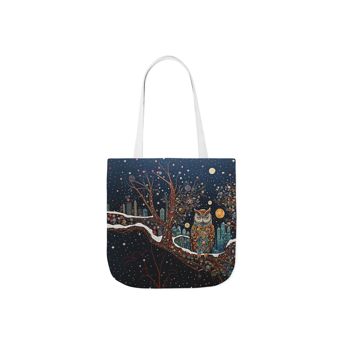 Colorful night Owl -Inspired Canvas Tote Bag - Perfect for Beach Days, Eco-Friendly Shopping, and Summer Fun!