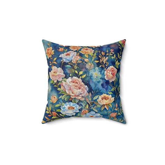 Paisley flowers Square Pillow -  by Fairyhill Studio