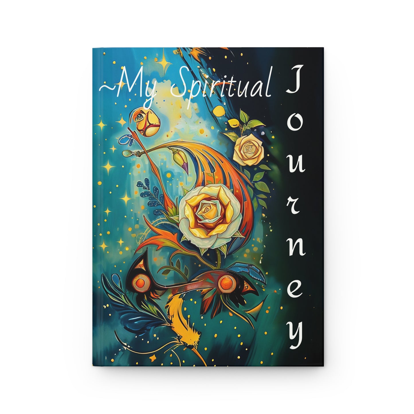 Hardcover Journal Matte Rumi Spiritual Quote 'You don't live on the earth, you are passing through it' Art