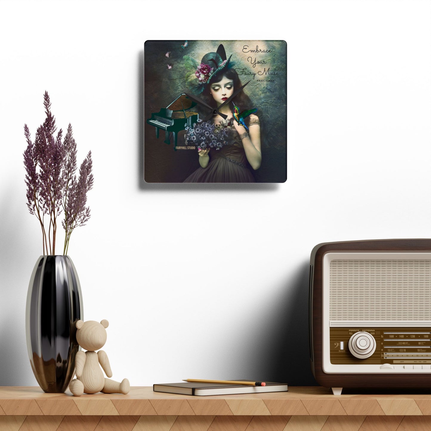 Wall Clock - Embrace your Fairy Muse Art Design