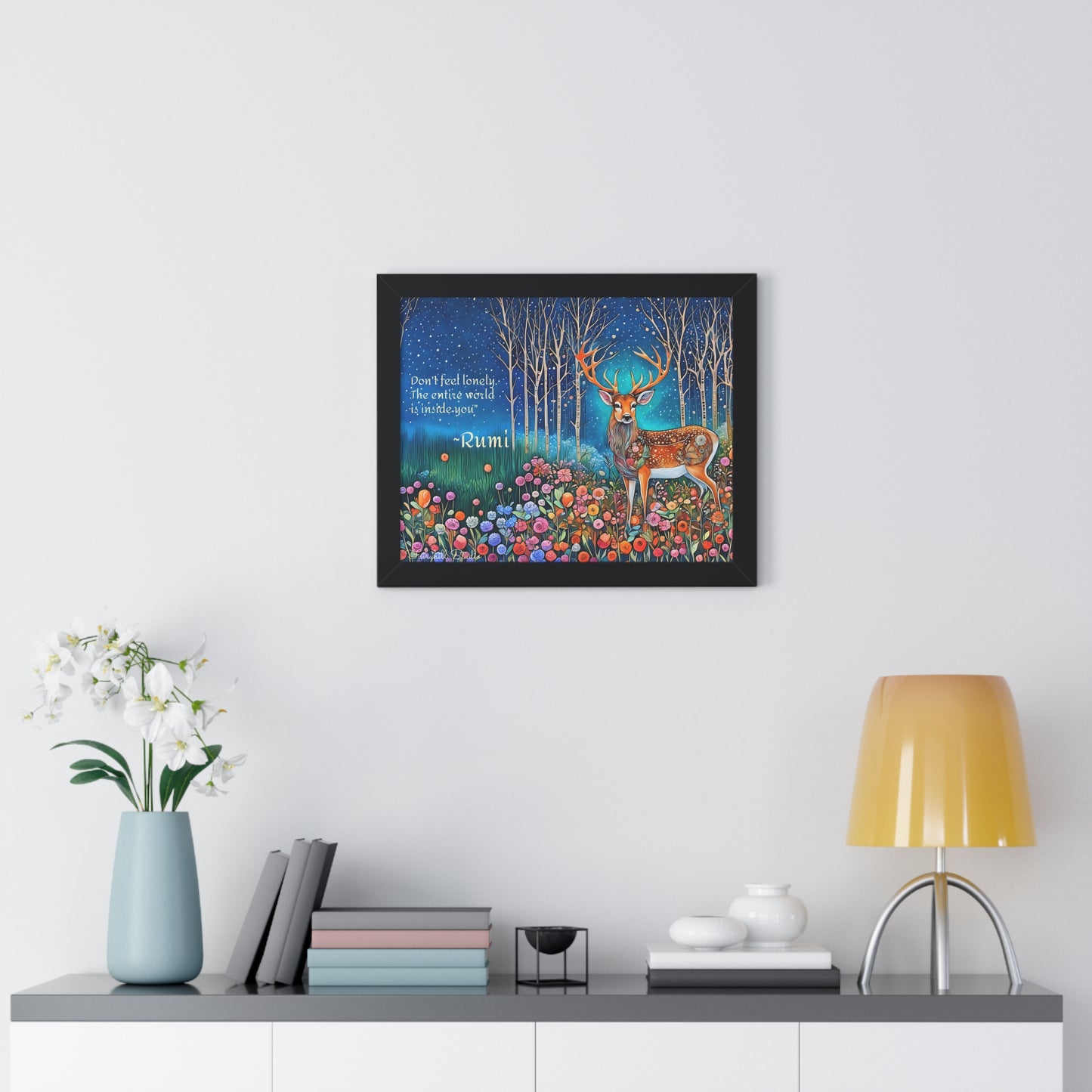 Majestic Boho Deer Framed Poster