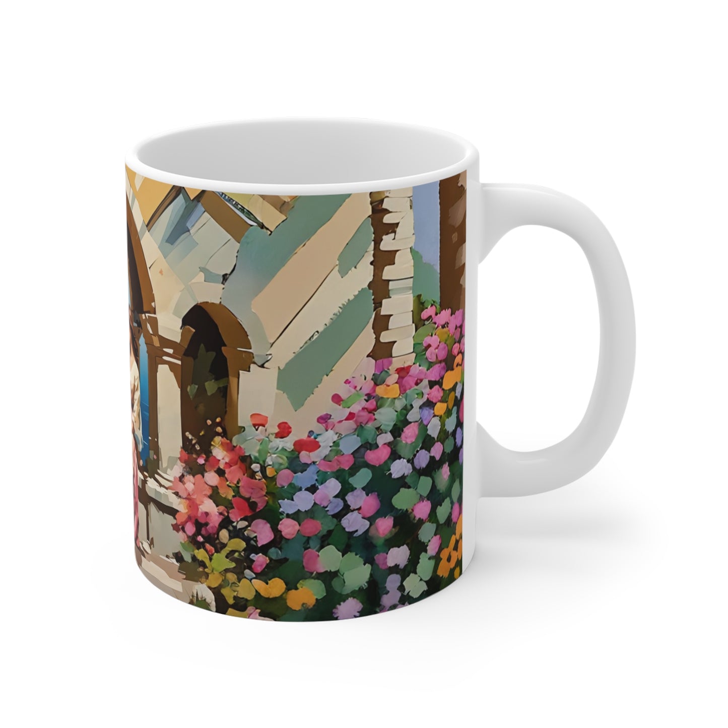 Elegant Floral Art Mug - 11oz Coffee Cup for Coffee Art Lovers