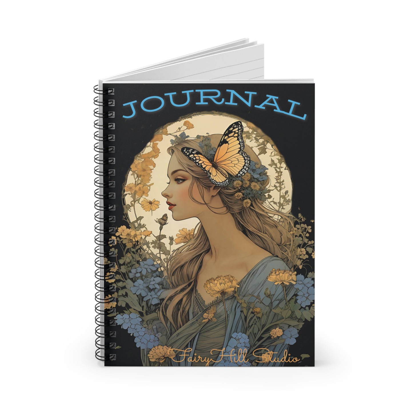 Spiral Notebook - Girl with a Butterfly