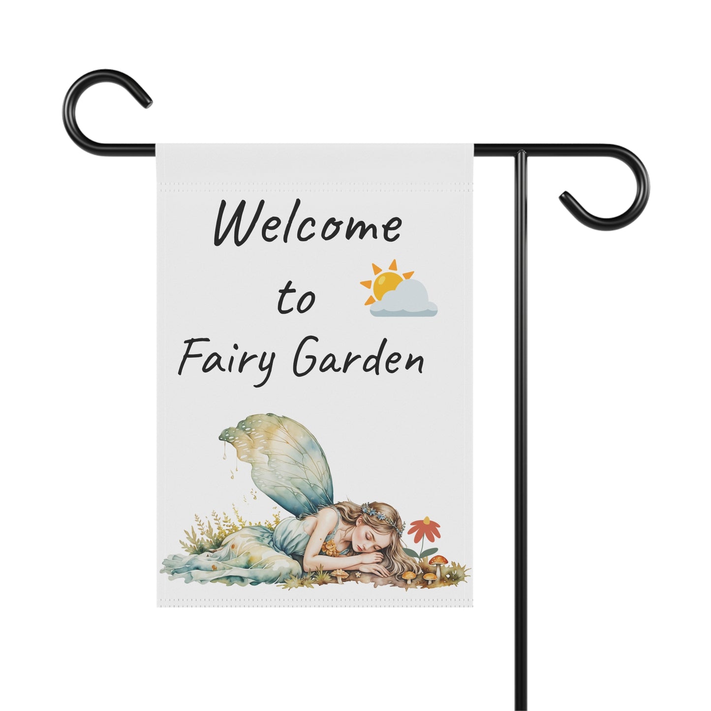 Whimsical Fairy Garden Banner - Welcome to Fairy Garden Outdoor Decor