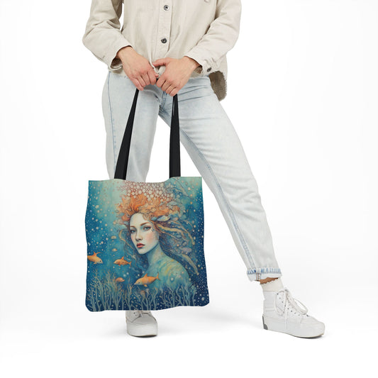 Colorful Ocean/fish-Inspired Canvas Tote Bag - Perfect for Beach Days, Eco-Friendly Shopping, and Summer Fun!