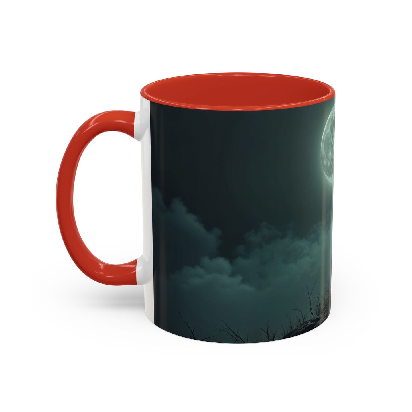 Coffee Mug - Victorian Woman with Umbrella Full Moon Art by fairyhill Studio