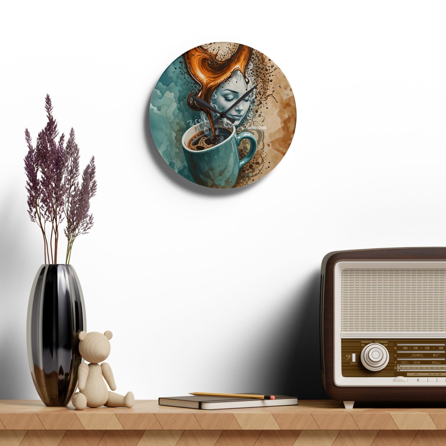 Wall Clock - Coffee Time / Art Design