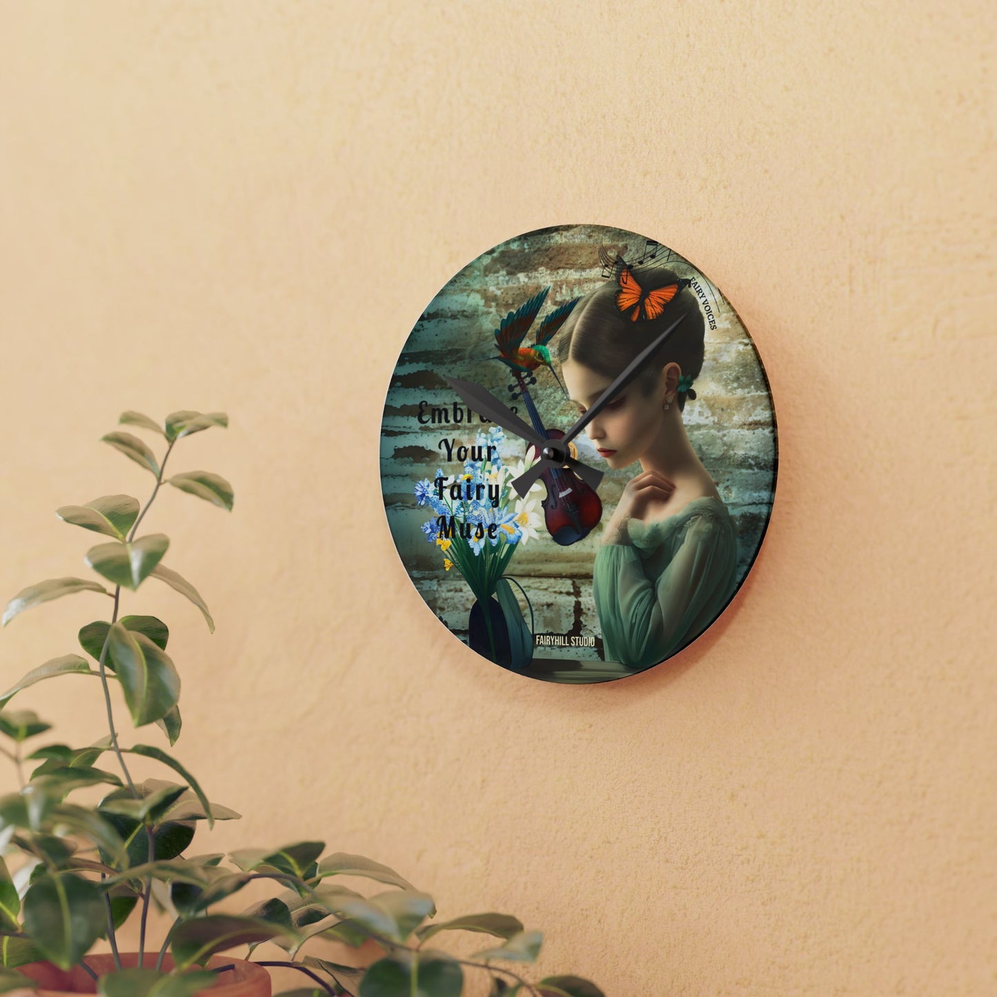 Wall Clock - Embrace your Fairy Muse Art Design