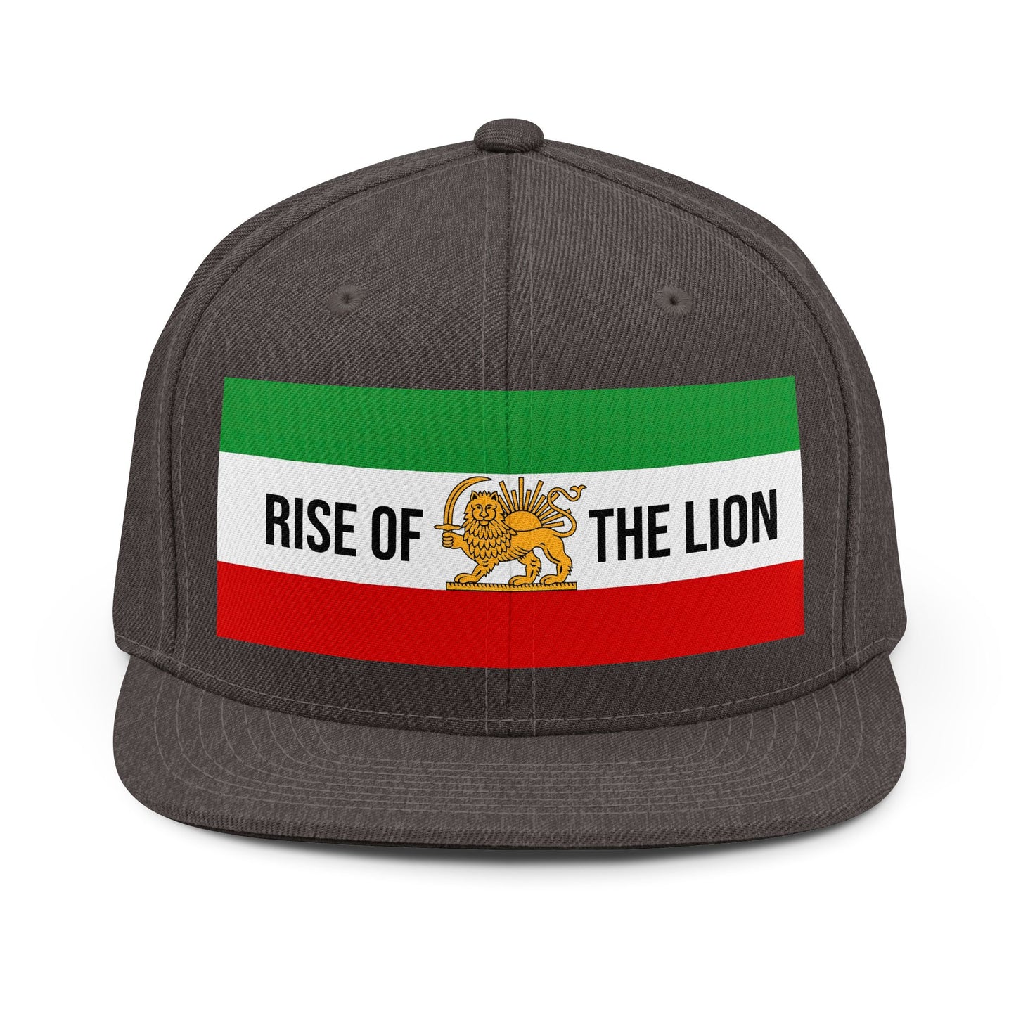 Iran Lion Flag Snapback Hat — Pahlavi Imperial Retro Tricolor Cap