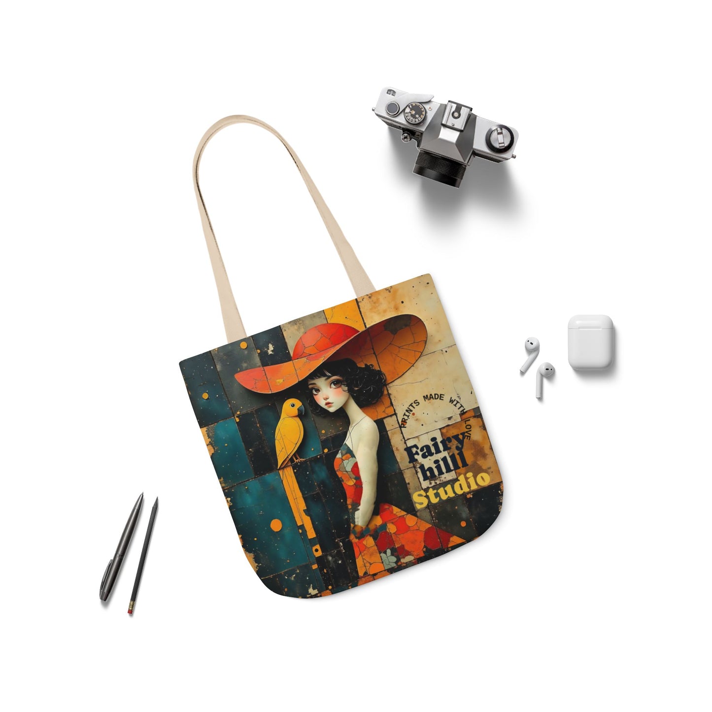 Colorful parrot -Inspired Canvas Tote Bag - Perfect for Beach Days, Eco-Friendly Shopping, and Summer Fun!