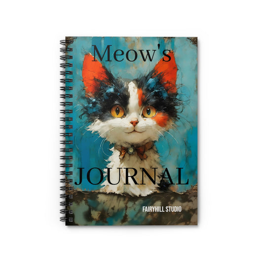 Cat Art Spiral Notebook - Ruled Line