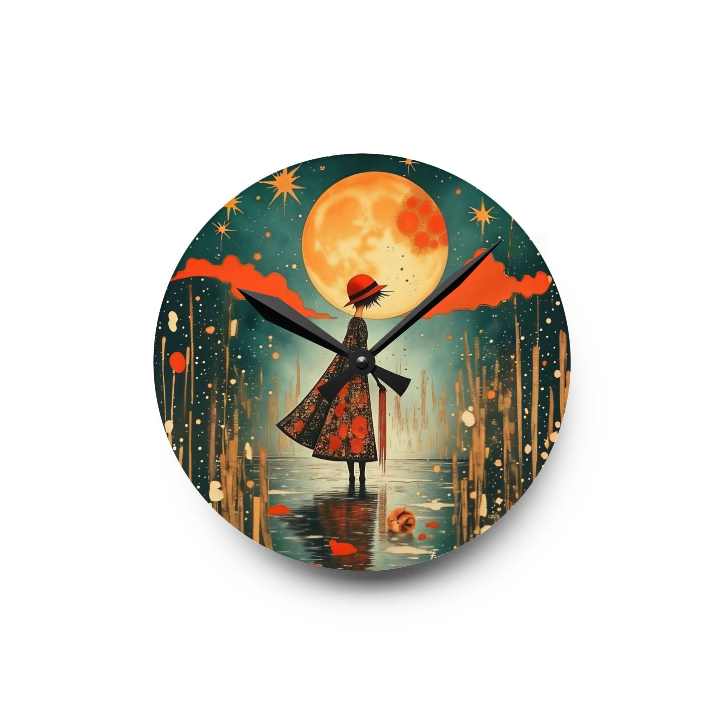 Autumn Rain - by Fairyhill Studio  Wall clock  Gift   Acrylic Wall Clock