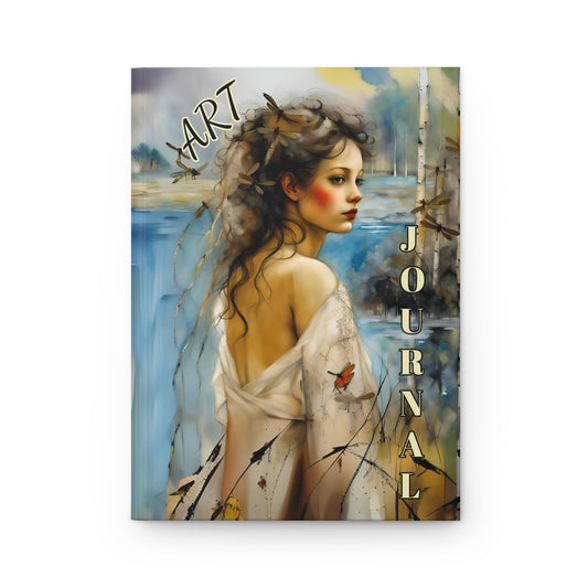 Hardcover Journal Matte - Fairy Hill Studio Lady and the Lake Artwork
