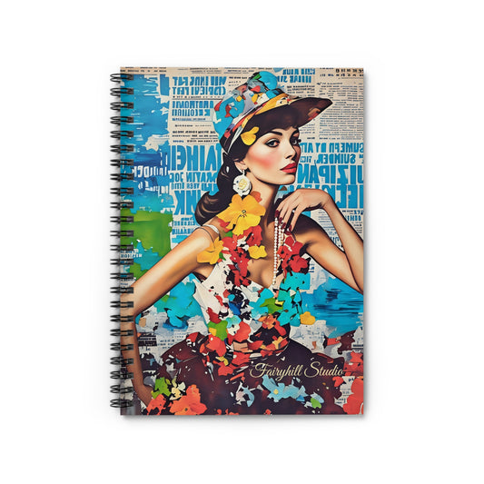 Ruled Line Journal - Fashion Model Collage Art