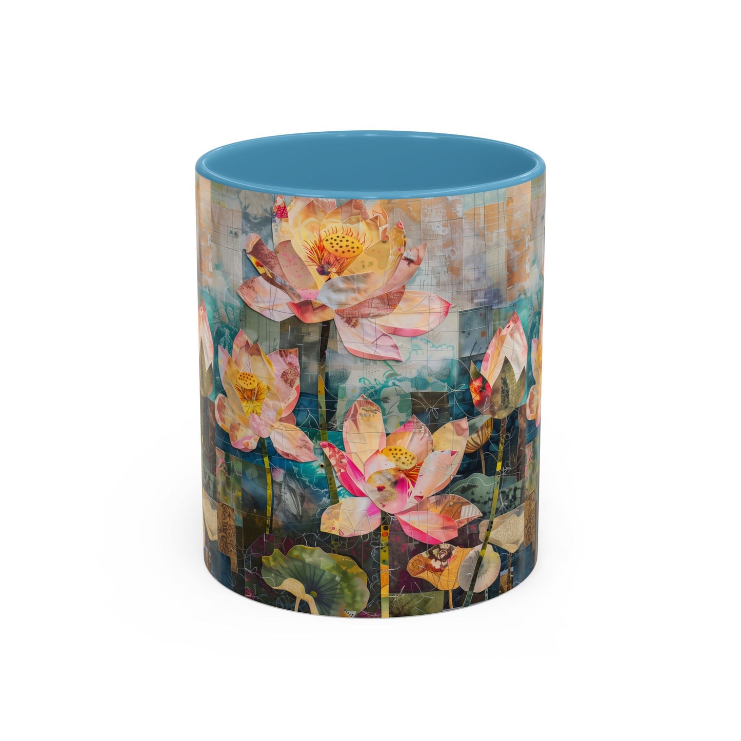 Mug - Pink Water Lilies Pond Watercolor Art by Fairyhill Studio - 11oz