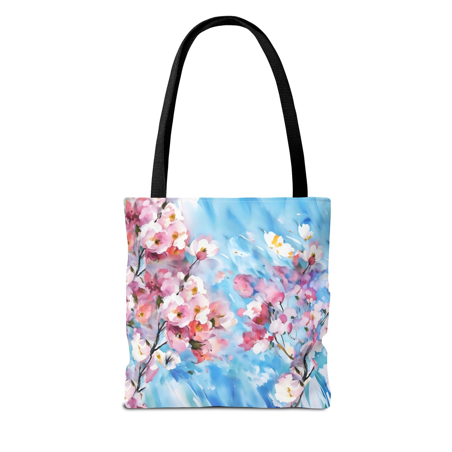 Canvas Tote Bag with Floral Cherry Blossom Design