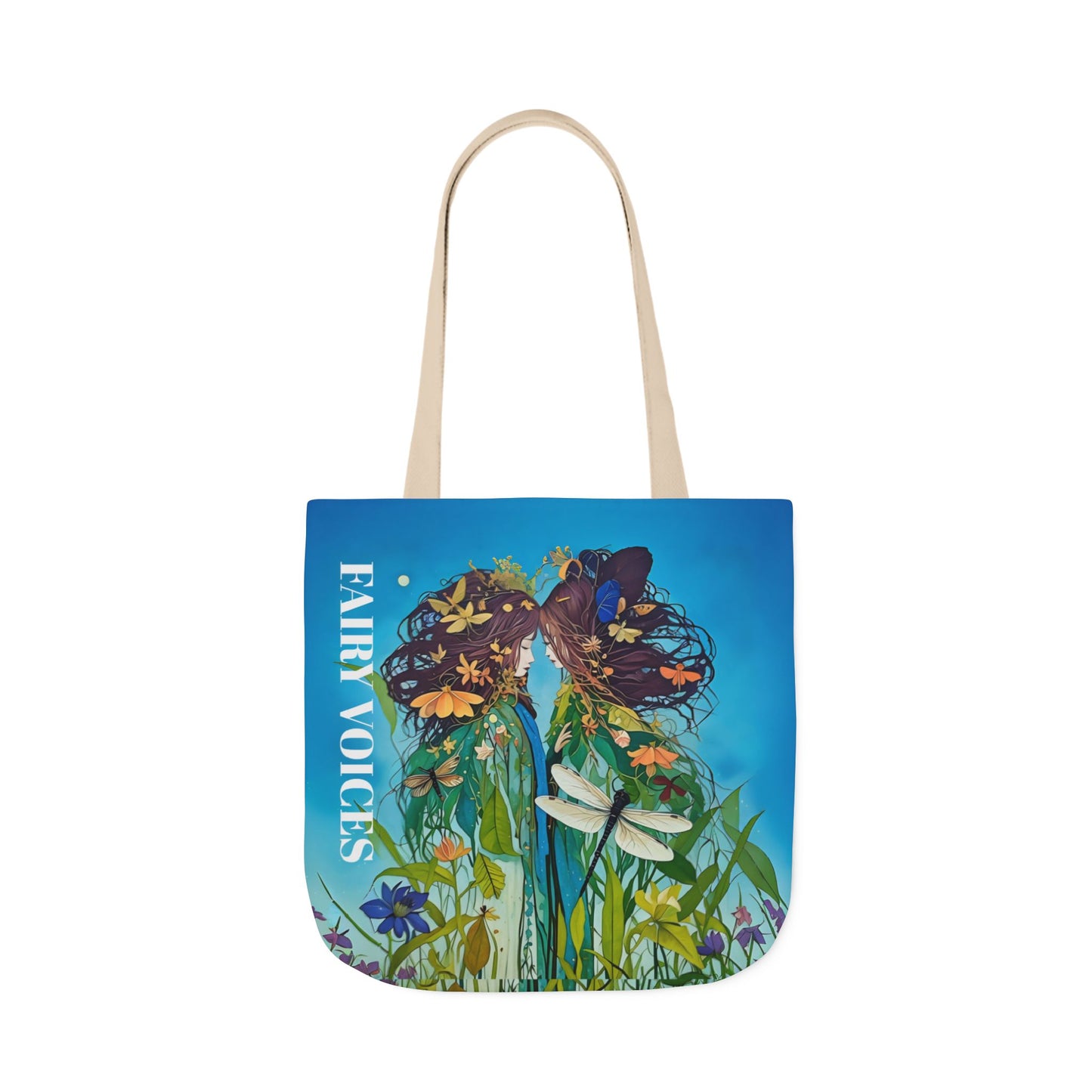 Colorful Fairy Voices Dragonfly Friendship- Canvas Tote Bag - Perfect for Beach Days, Eco-Friendly Shopping, and Summer Fun!