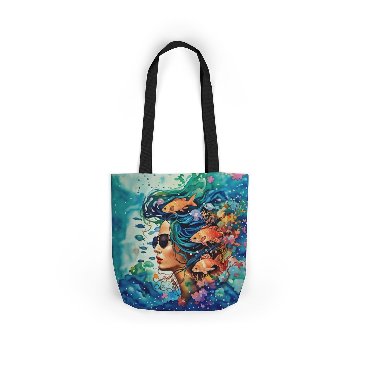 Colorful Ocean-Inspired Canvas Tote Bag - Perfect for Beach Days, Eco-Friendly Shopping, and Summer Fun!