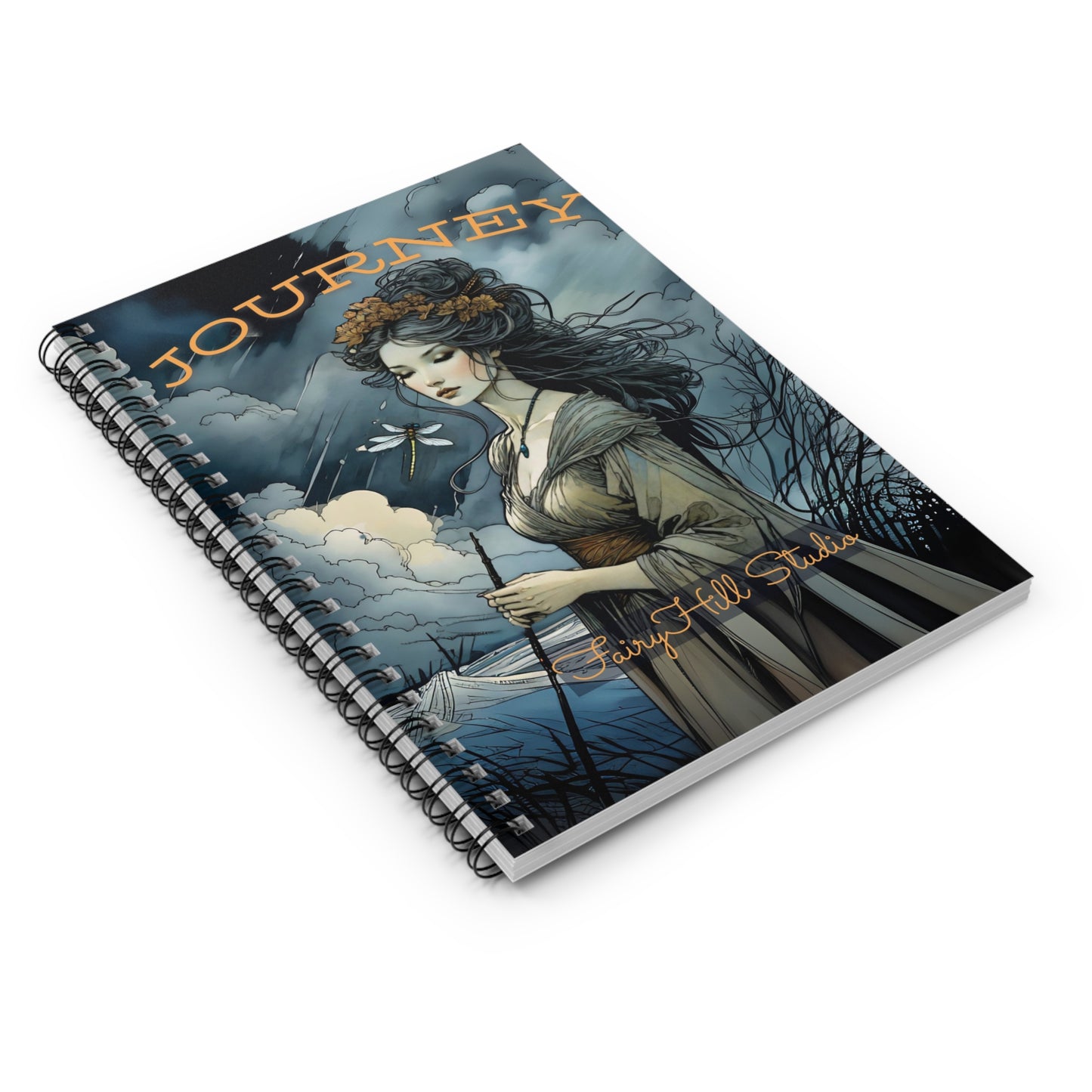 Spiral Notebook - Fairy and Dragonfly Art