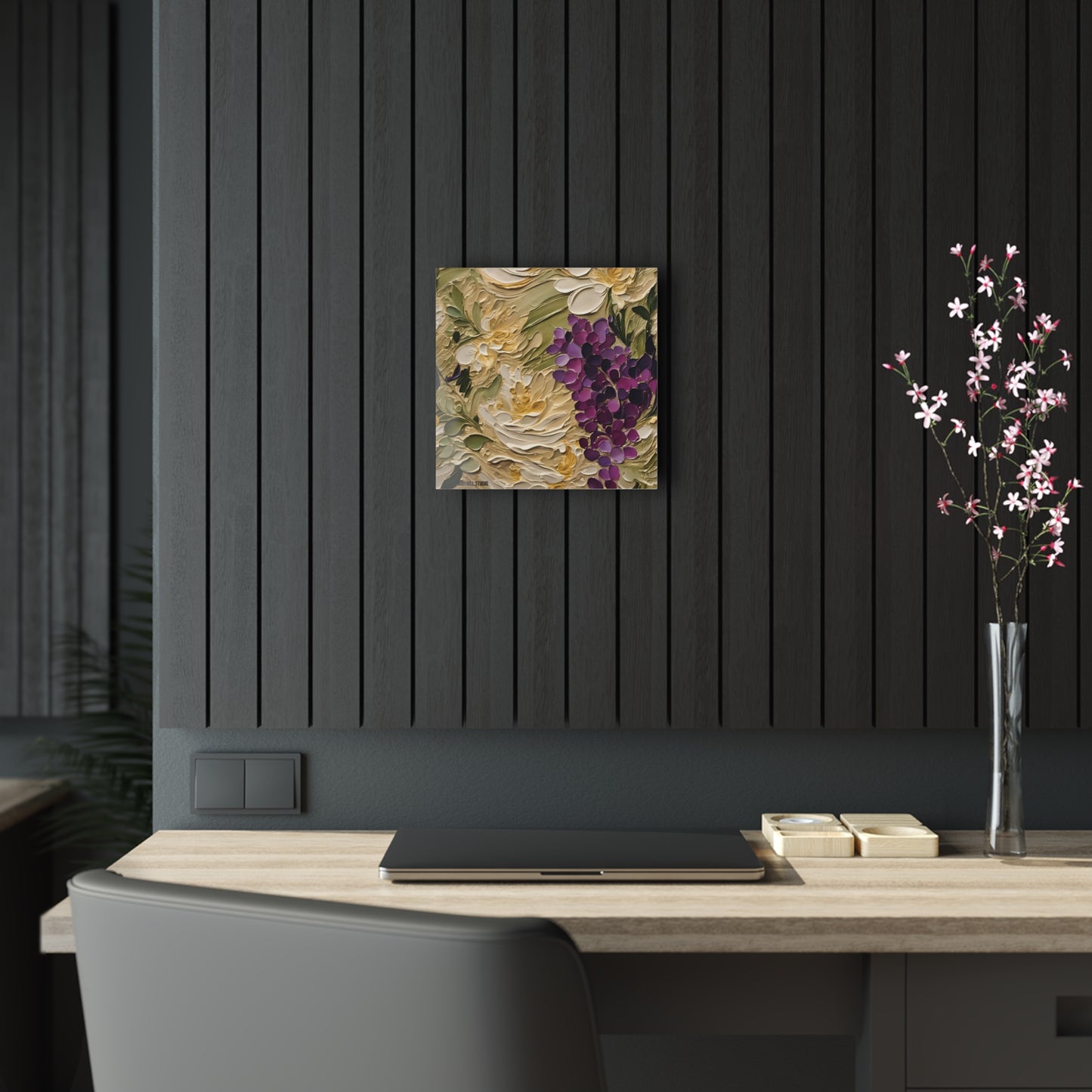 Art Acrylic Prints FairyHill Studio Purple Grapes Impasto Art