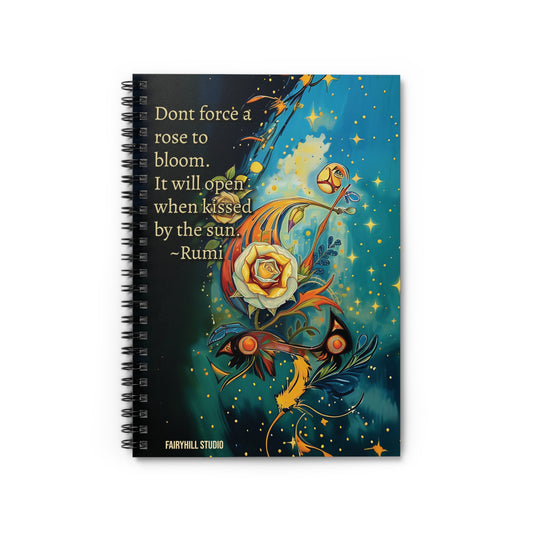 Ruled Line Spiral Notebook - Rumi Quote Art