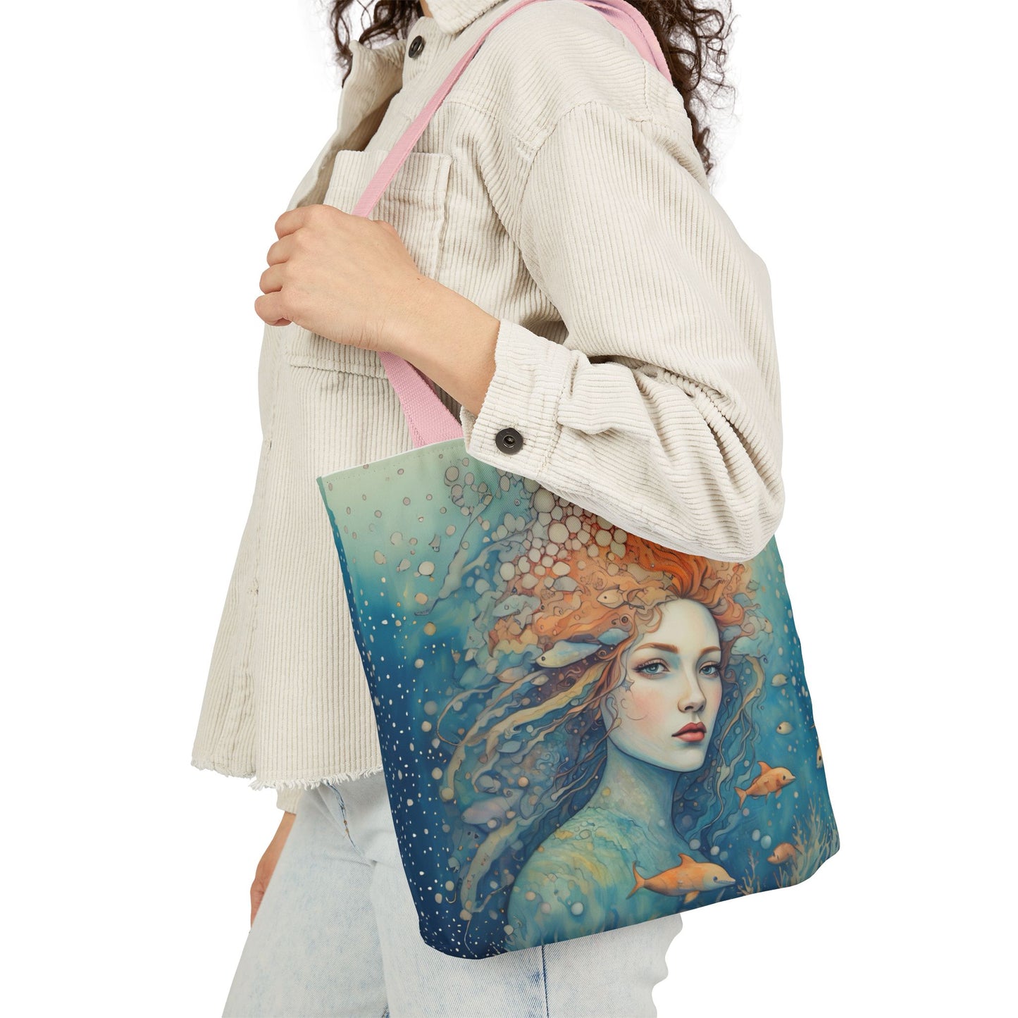 Colorful Ocean/fish-Inspired Canvas Tote Bag - Perfect for Beach Days, Eco-Friendly Shopping, and Summer Fun!