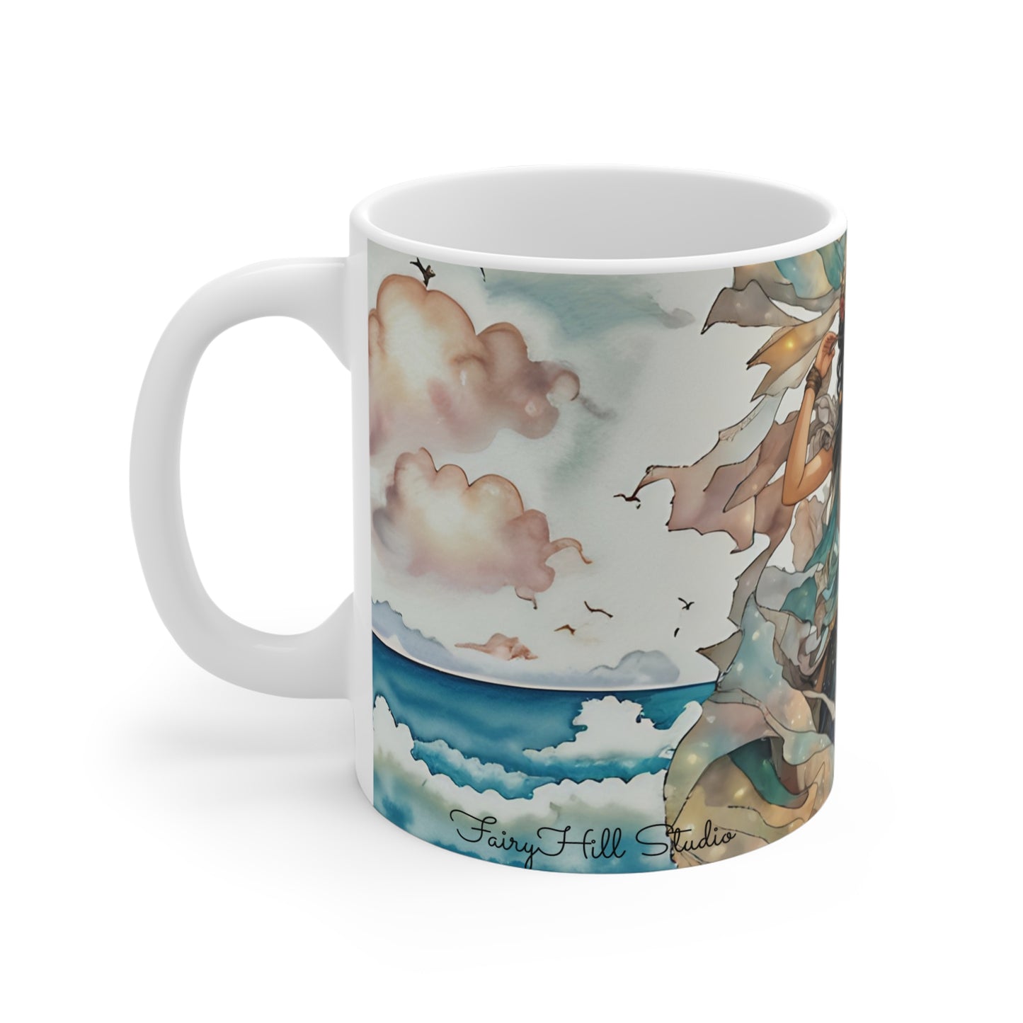 Elegant Floral Art Mug - 11oz Coffee Cup for Coffee Art Lovers