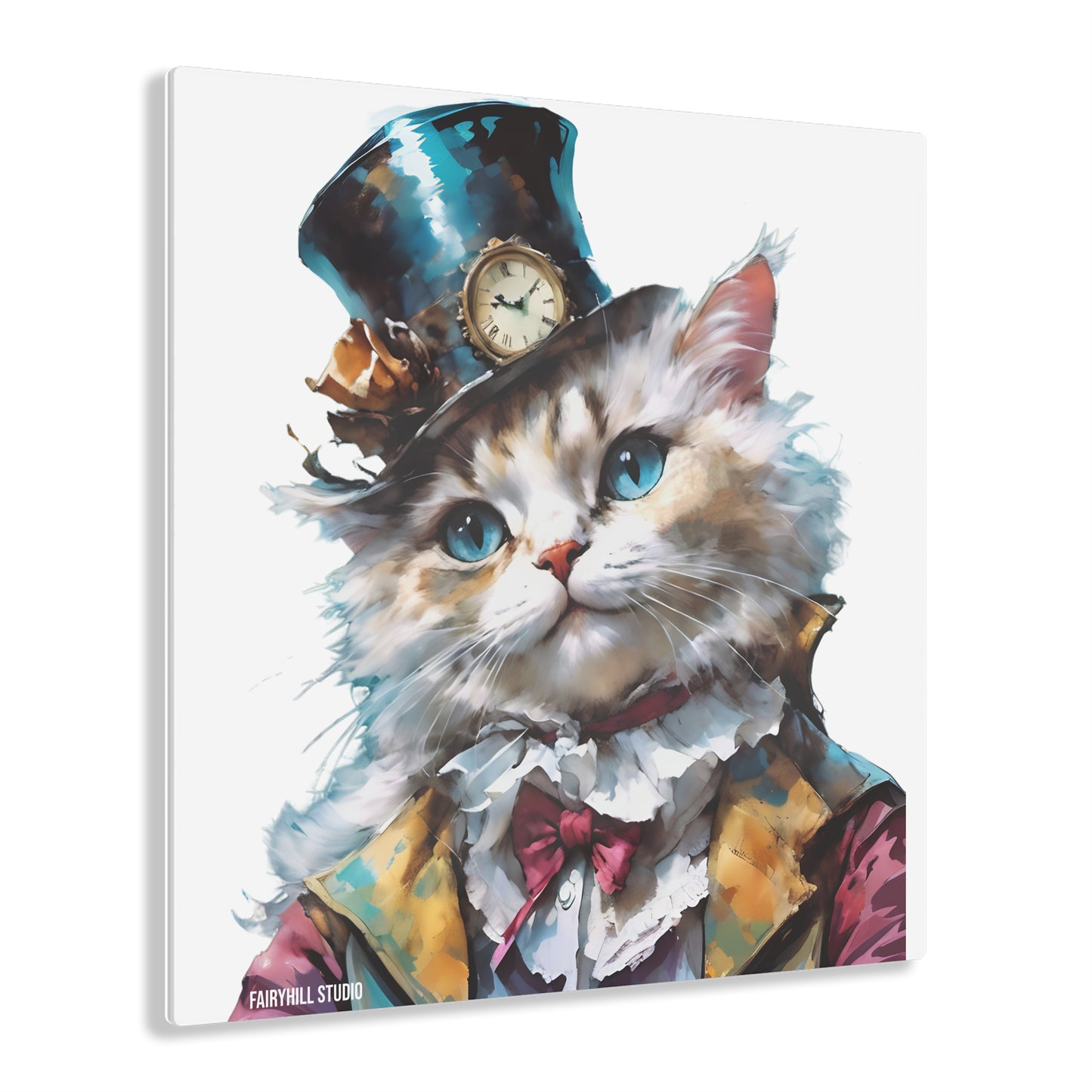 Acrylic Print - Cat Hatter Art for Cat Lovers