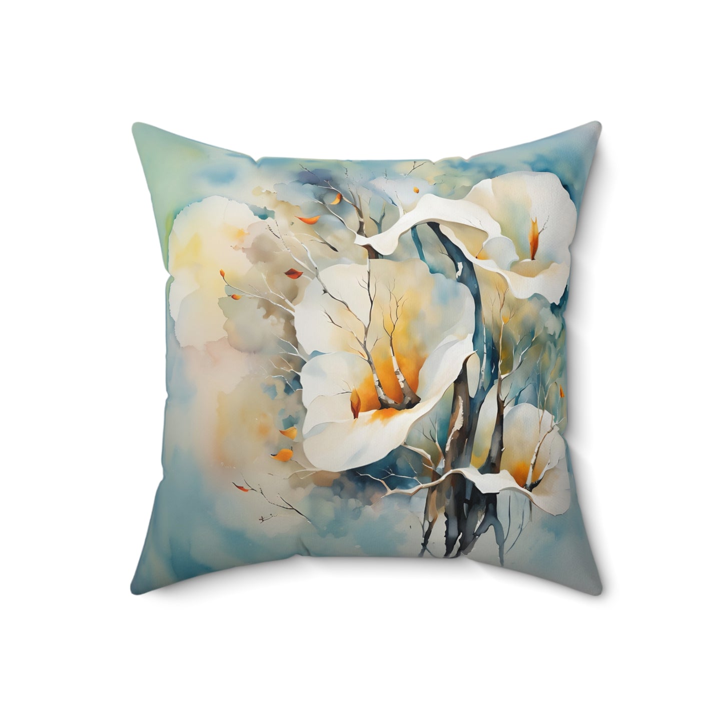 Calla Lilies Square Pillow - by Fairyhill Studio