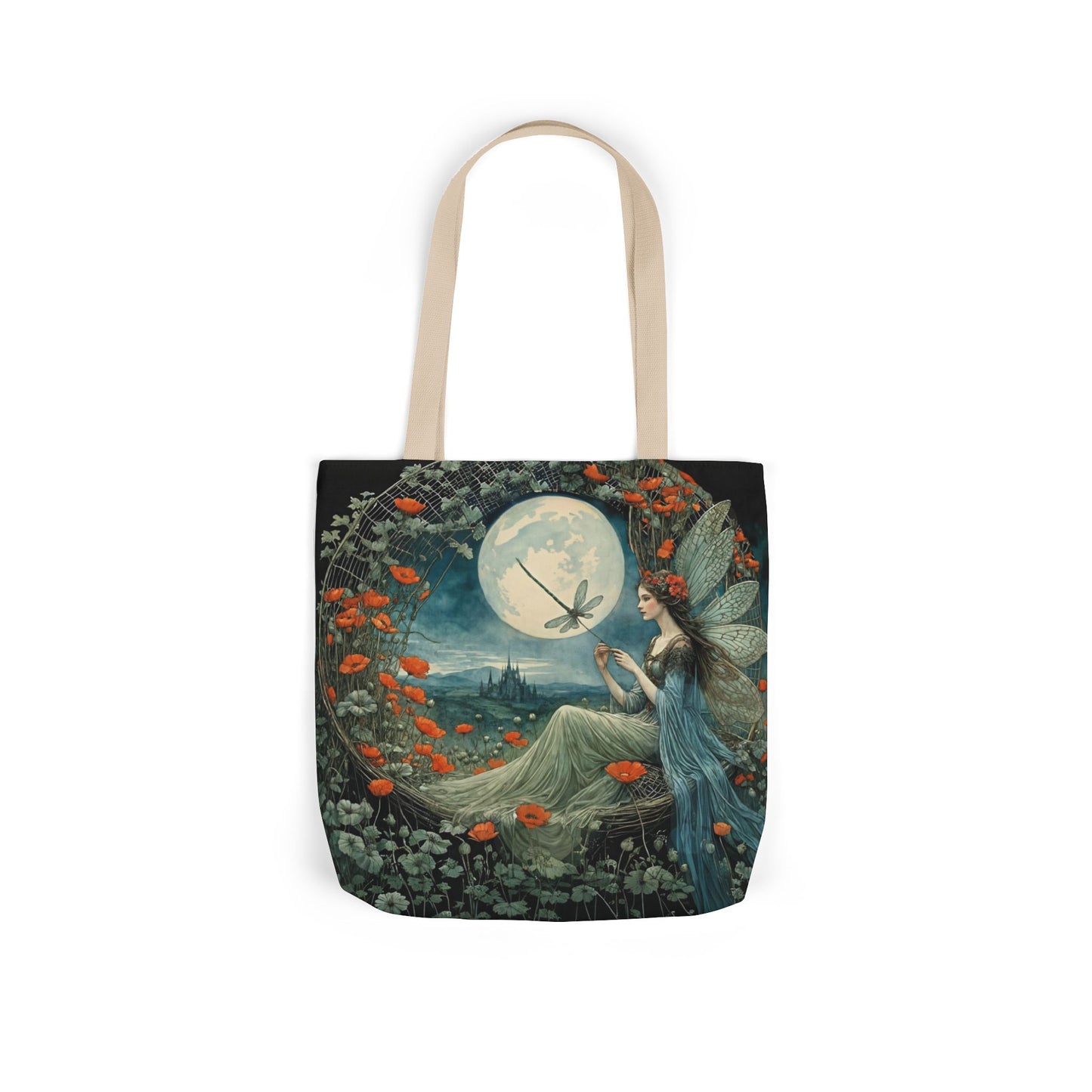 Colorful Moon fairy -Inspired Canvas Tote Bag - Perfect for Beach Days, Eco-Friendly Shopping, and Summer Fun!